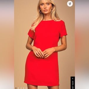 Lulus Red Shift and Shout Dress